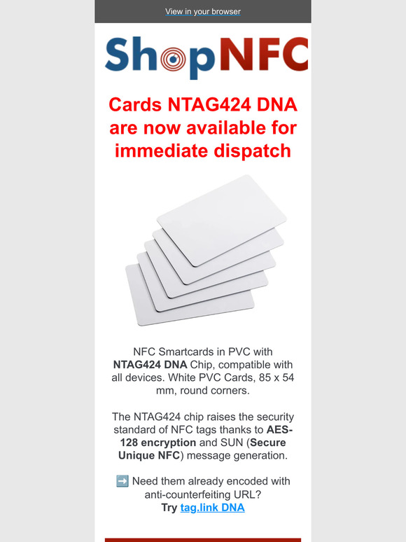 Cards NTAG424 DNA now in stock