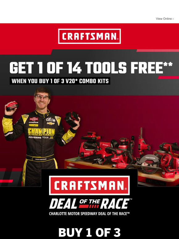 Craftsman: Get The CRAFTSMAN® May Deal of the Race | Milled