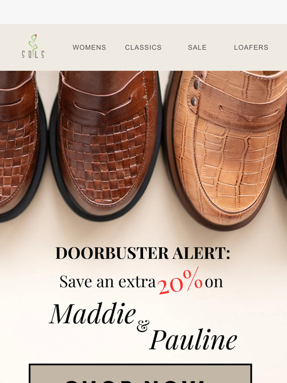 Step up your style with an extra 20% off Loafers!