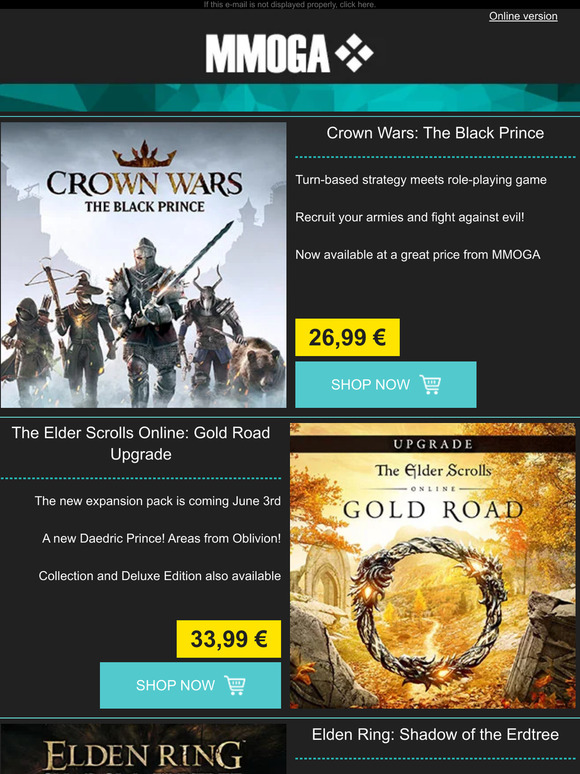 MMOGA - Crown Wars - The Black Prince! ESO - Gold Road! Elden Ring Addon!