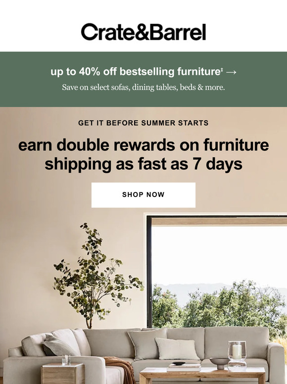 Crate and Barrel Email Newsletters Shop Sales, Discounts, and Coupon Codes