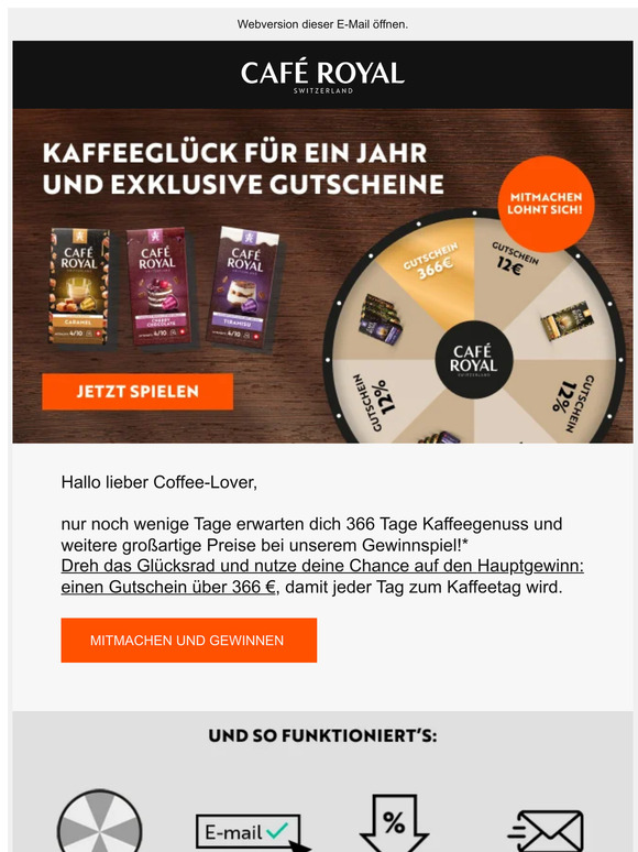 Gewinne großartige Preise bei unserem Glücksrad!