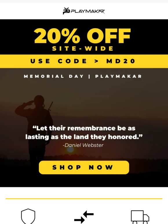 20% OFF This Memorial Day