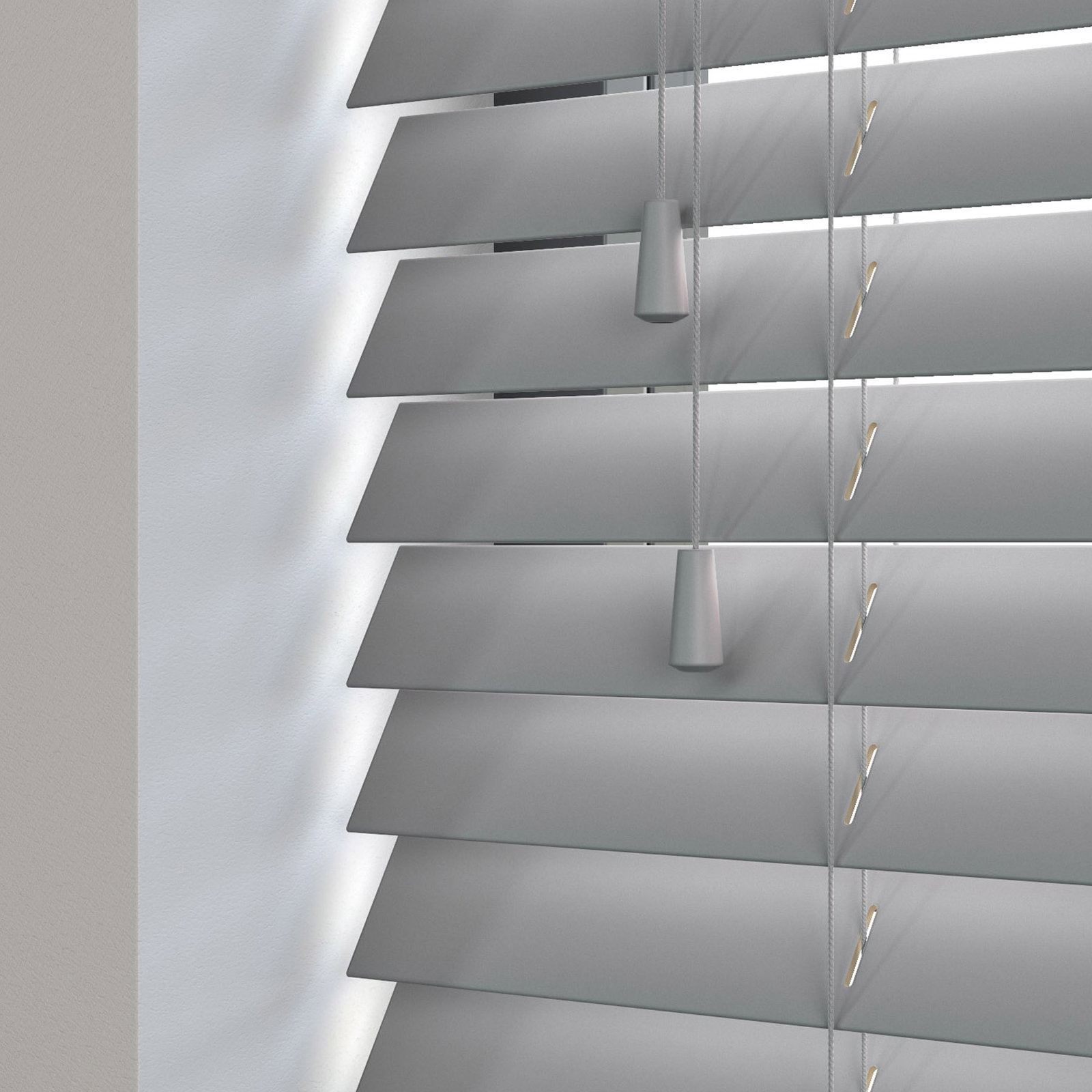 Image of Baseline houten jaloezie met koord - grijs