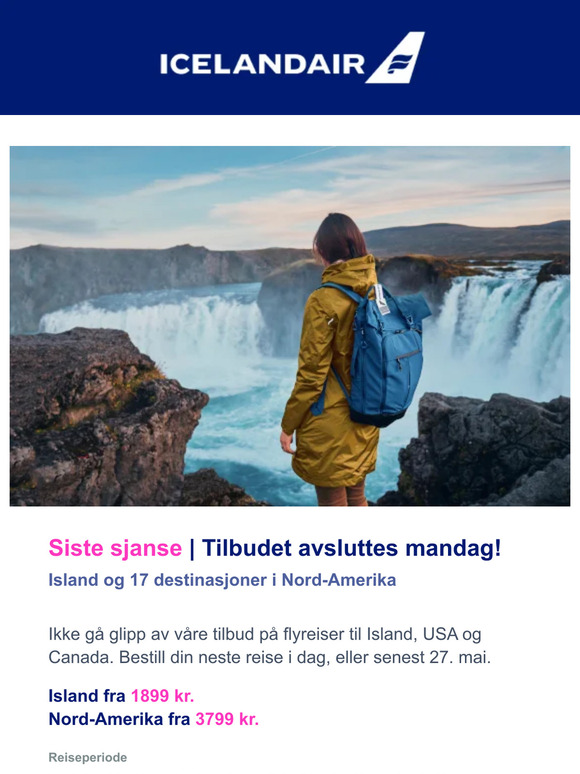 Tilbudet avsluttes mandag! | Pris fra 1899 kr. t/r