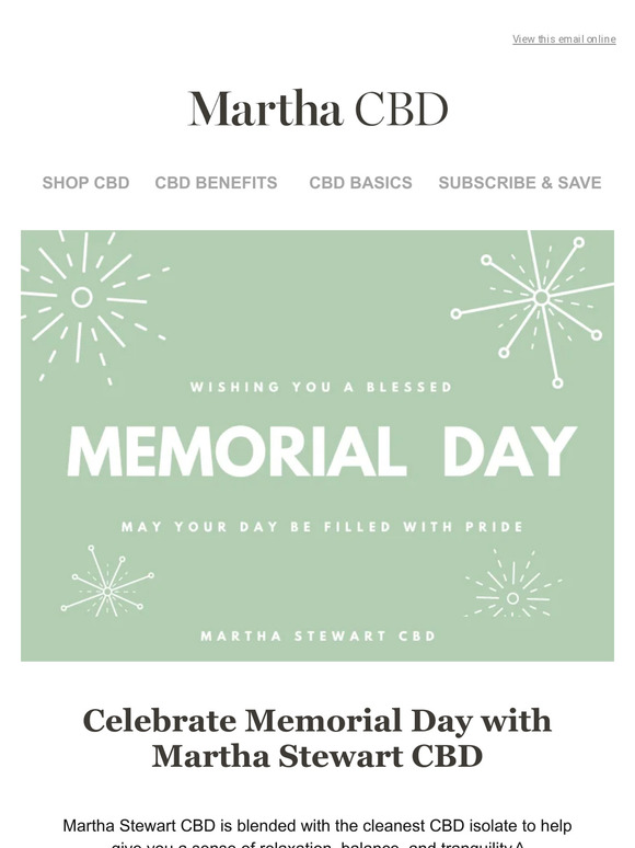 Celebrate Memorial Day with Martha Stewart CBD