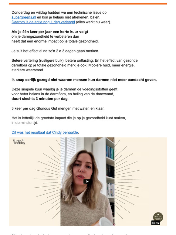 Effect van deze kuur merk je gegarandeerd na dag 3 (Actie 1 dag verlengd door technisch probleem - laatste dag)