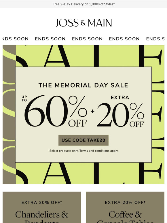 Joss & Main Email Newsletters Shop Sales, Discounts, and Coupon Codes