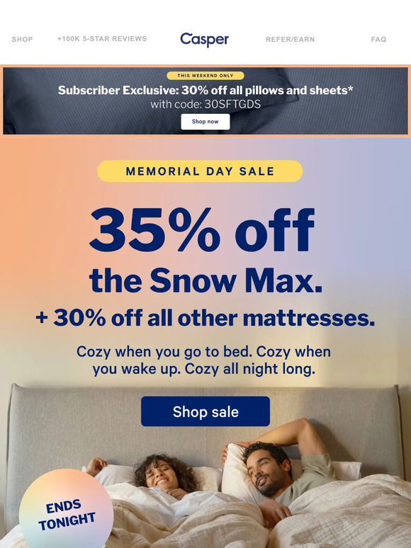 Casper Email Newsletters Shop Sales, Discounts, and Coupon Codes