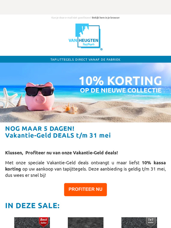 NOG 5 dagen: 10% KORTING op onze nieuwe collectie tapijttegels!
