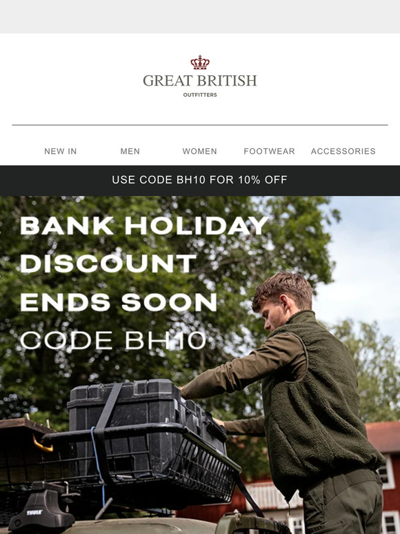 Exclusive 10% Off This Bank Holiday