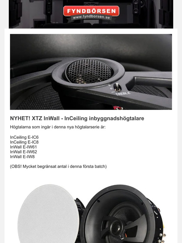 NYHET! Inbyggnadshögtalare från XTZ