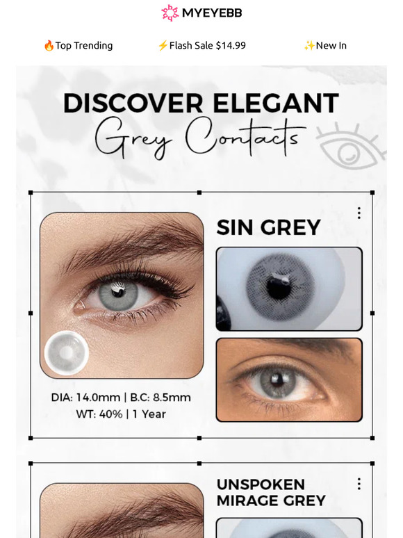 Discover Elegant Grey Contacts📍