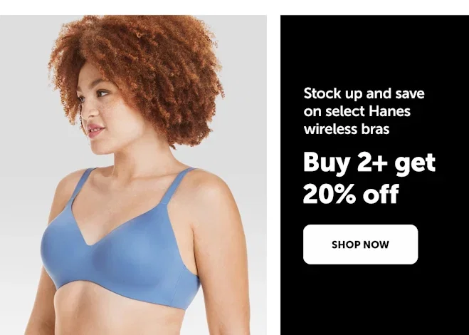 Select Hanes Bras Buy 2+ Get 20% Off