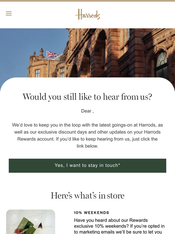 Would you still like to hear from us?