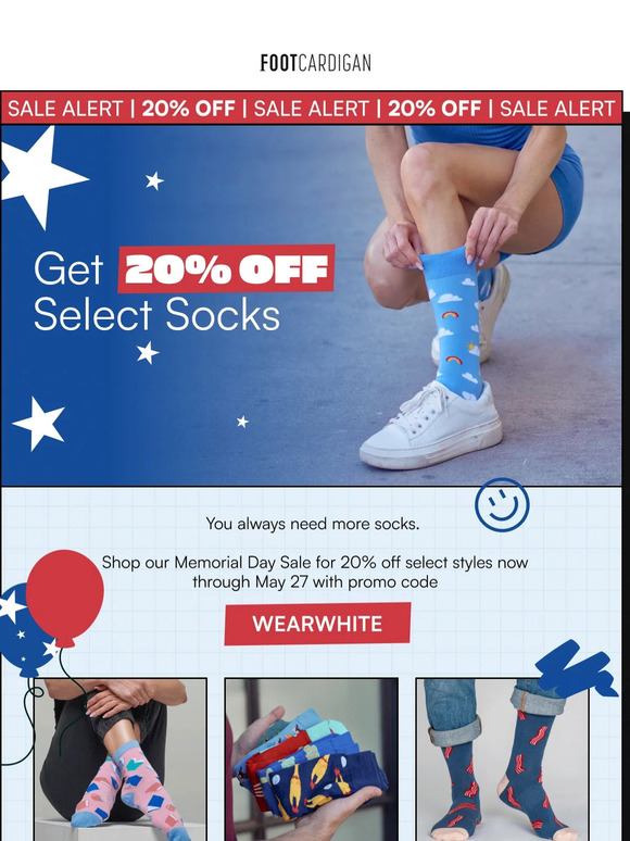 Last Chance Save 20% on Socks ⏰