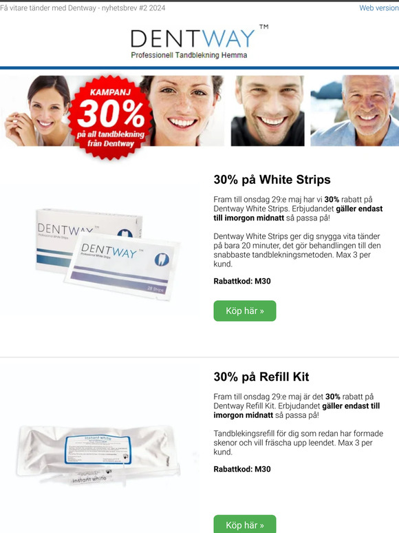 SOMMARKAMPANJ: 30% rabatt på allt från Dentway