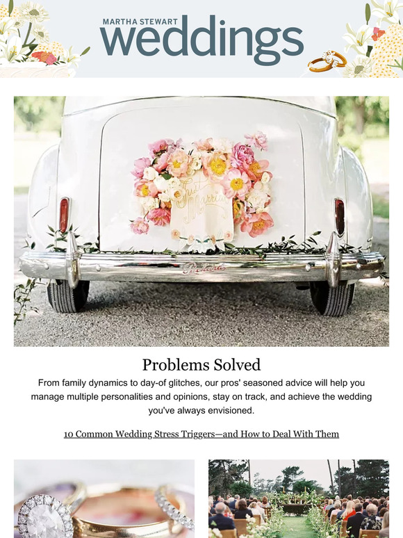 Martha stewart weddings 10 common wedding stress triggers and how to