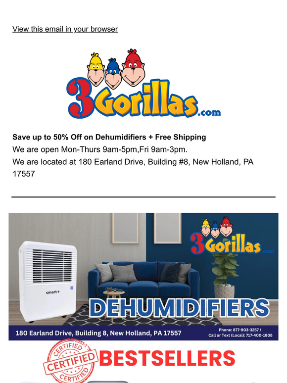 Dehumidifiers Specials with Free Shipping! 🙉