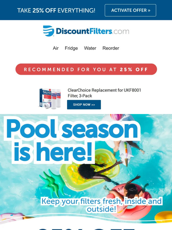 Discount Filters: Pool Season Is Here & So Is Our 25% Off Sitewide Sale ...