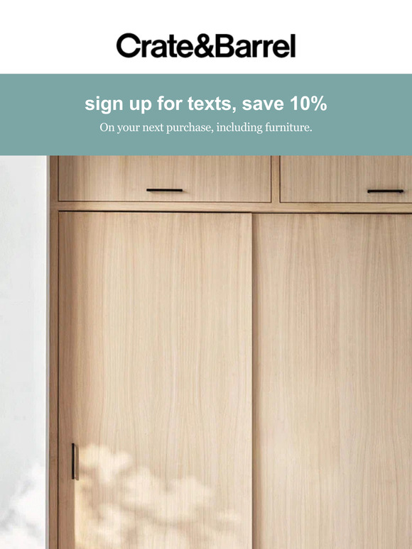 Crate and Barrel Email Newsletters Shop Sales, Discounts, and Coupon Codes