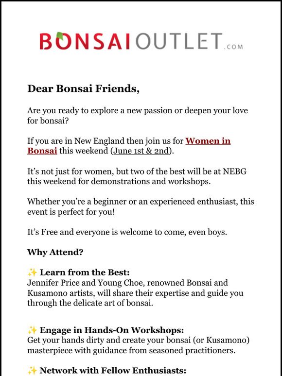 Women in Bonsai Event: Discover the Art of Bonsai