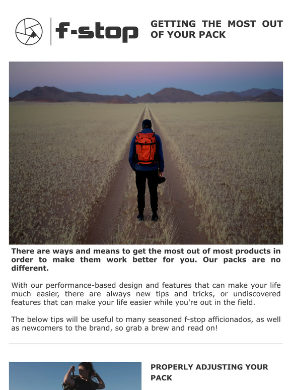 Getting the most out of your f-stop pack