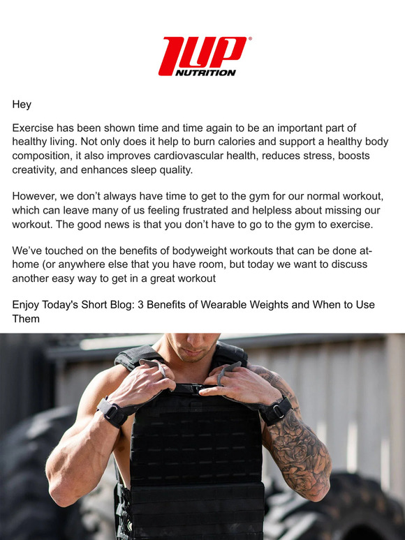 1 UP Nutrition 3 Benefits of Wearable Weights and When to Use Them Milled