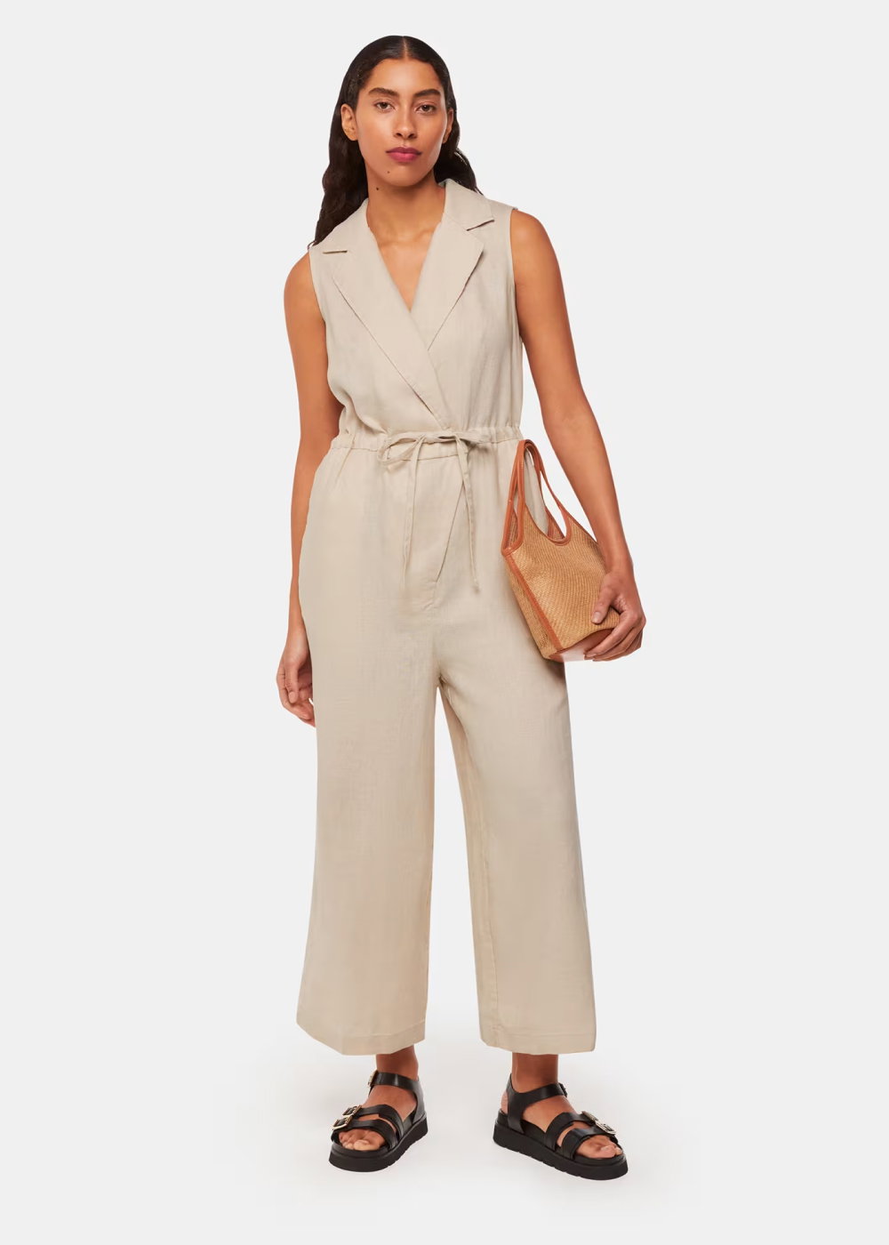 Bella Linen Wrap Jumpsuit
