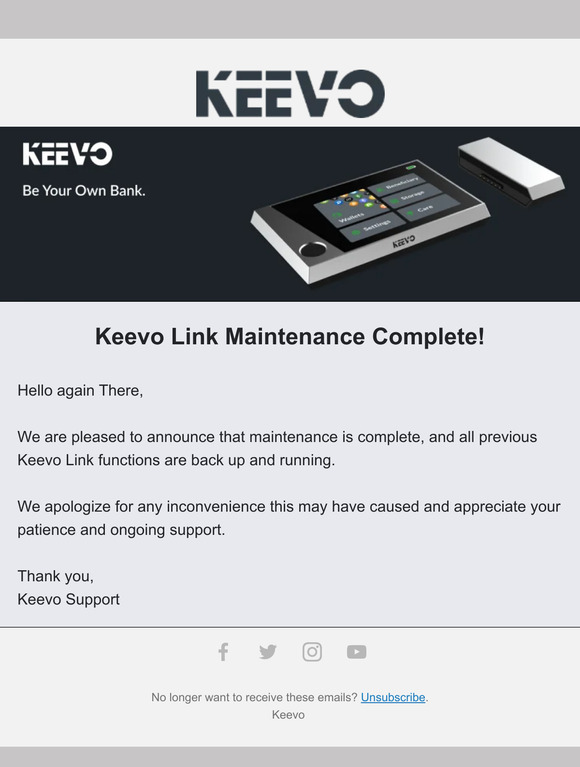 KeevoLink Maintenance Complete!