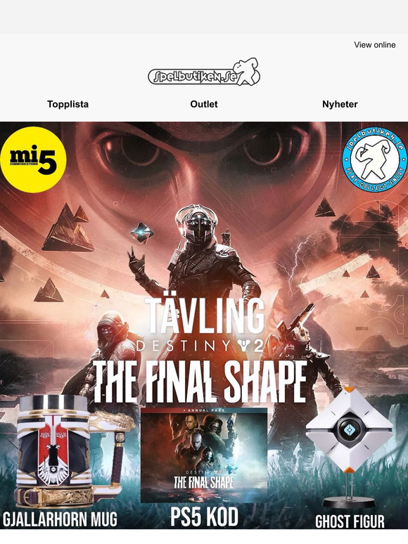 Spelbutiken: TÄVLING! Fira Lanseringen av Destiny 2: The Final Shape ...