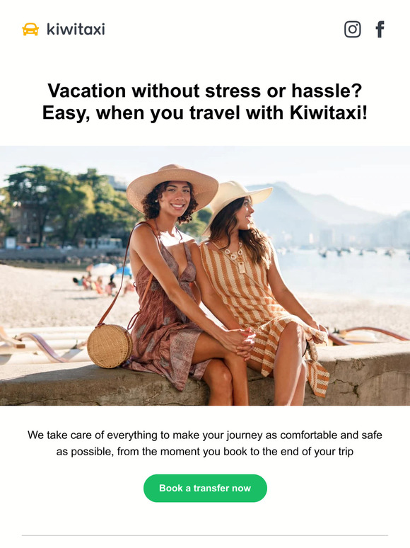 Carefree vacation with Kiwitaxi! 🕺