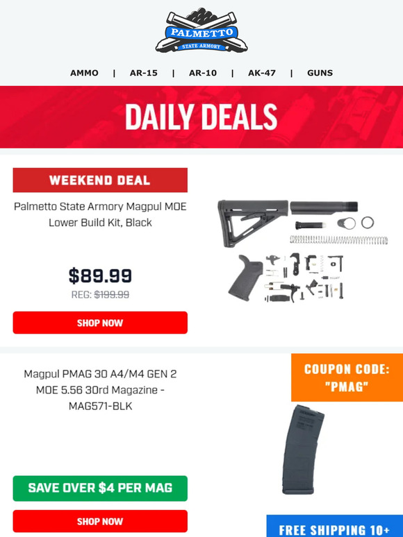 Palmetto State Armory Use Coupon Code "PMAG" & Save Over 4 Per Magpul
