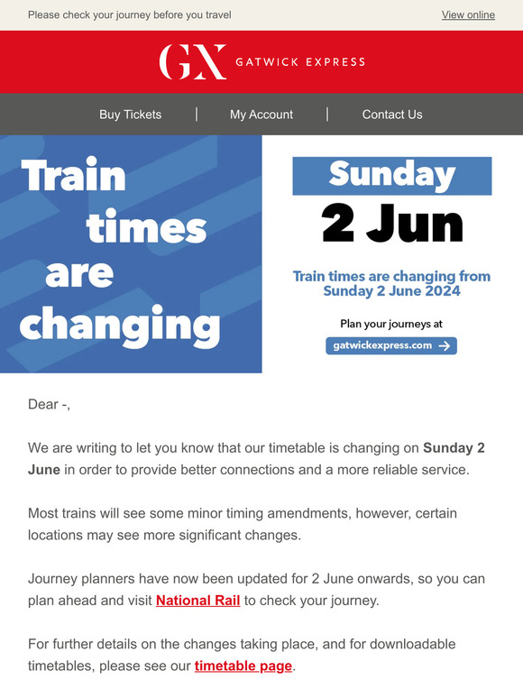 Timetables are changing from Sunday 2 June 📅