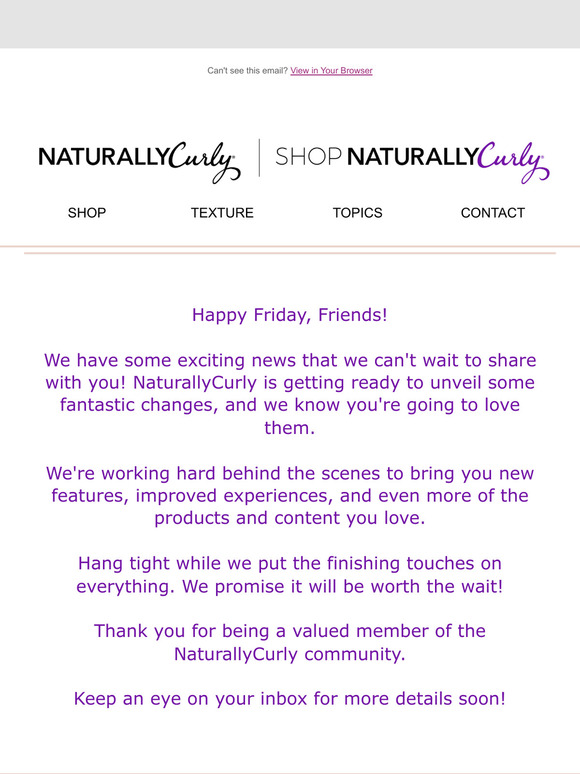 Exciting Changes Coming Soon to NaturallyCurly! 🎉