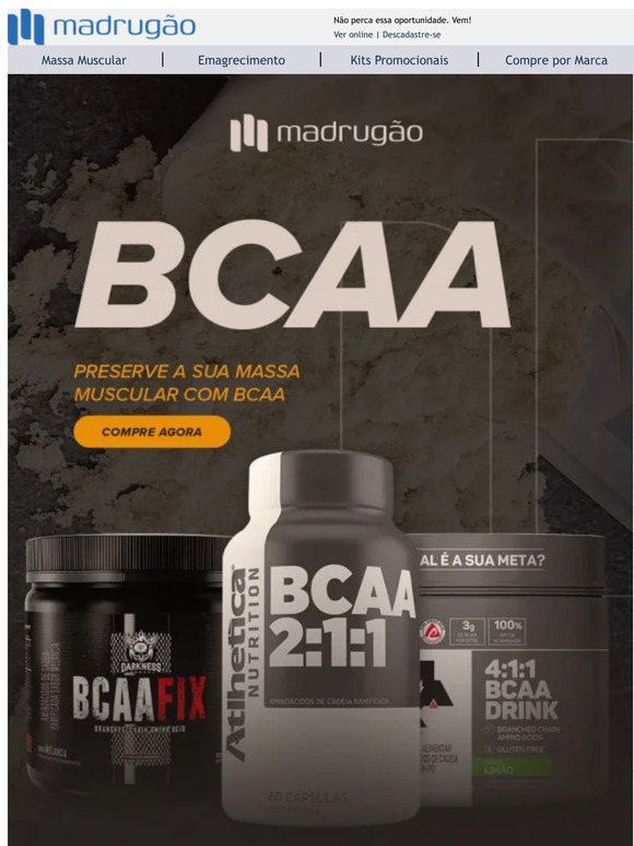 BCAA a partir de R$15,98, aproveite!