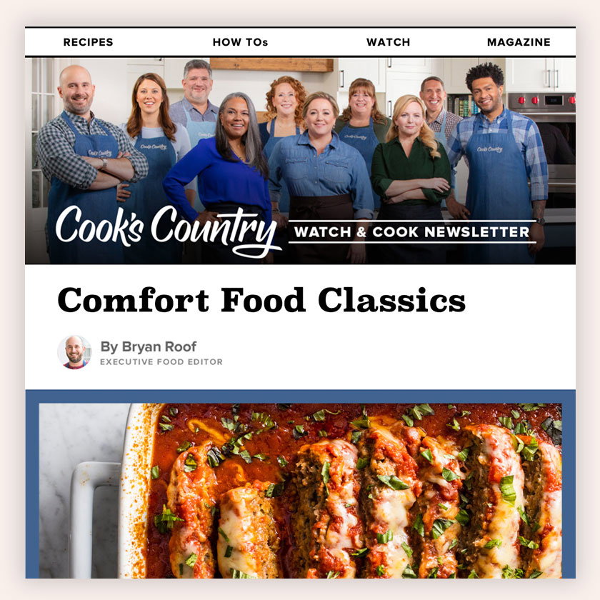 Cook's Country Watch and Cook Newsletter Preview