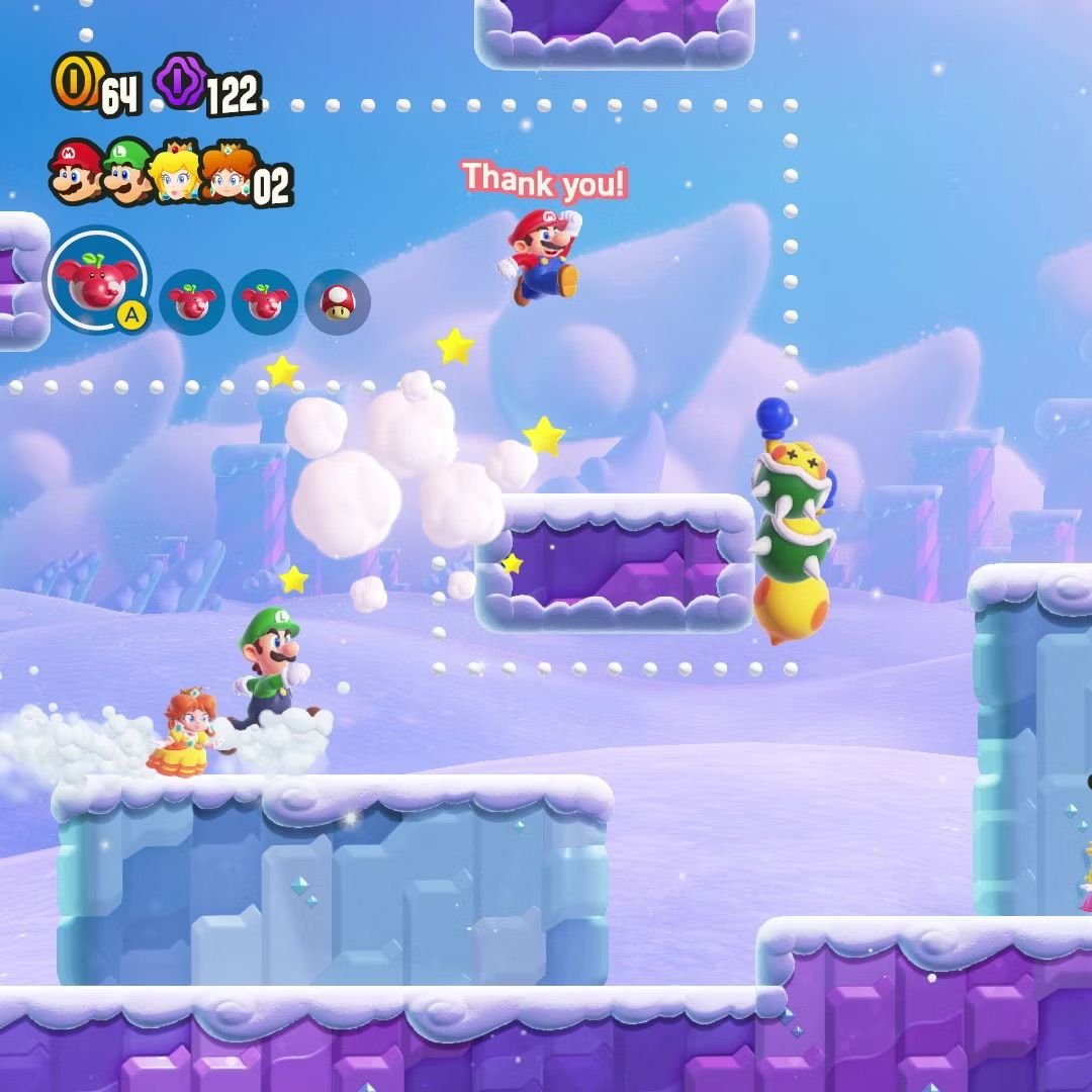 Multiplayer Super Mario Brothers Wonder gameplay screenshot