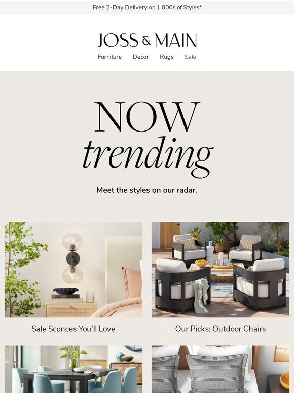 Joss & Main Email Newsletters Shop Sales, Discounts, and Coupon Codes