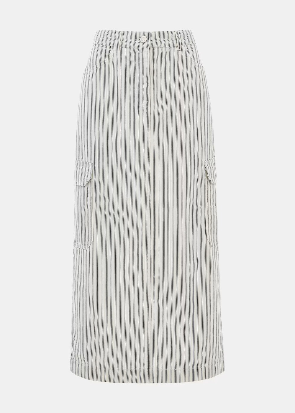 Stripe Cargo Midi Skirt