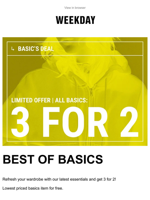 3 for 2 on basics | Limited offer