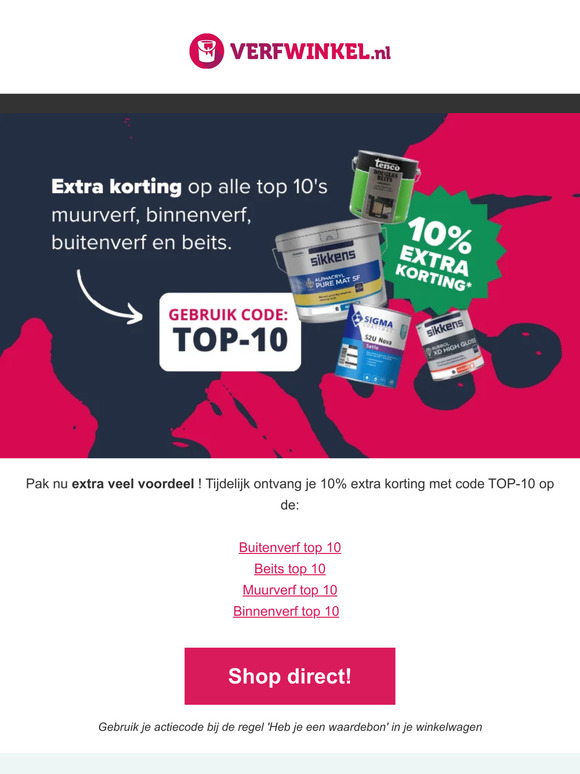 -10% op verf van topmerken!