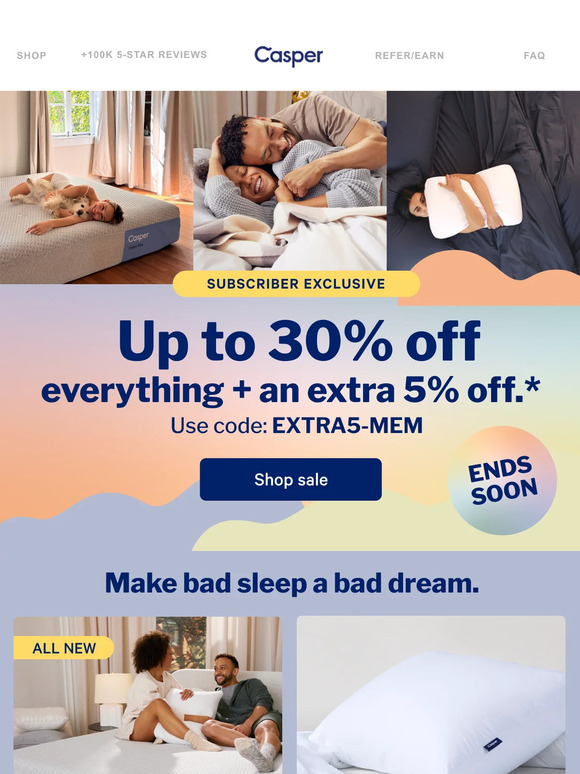 Casper Email Newsletters Shop Sales, Discounts, and Coupon Codes