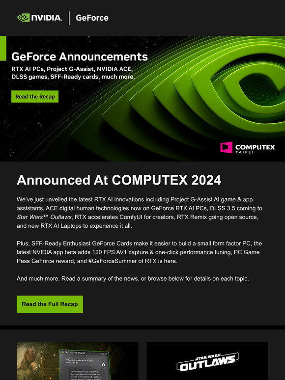 Nvidia: COMPUTEX: New tech for gamers & creators, new RTX AI laptops ...