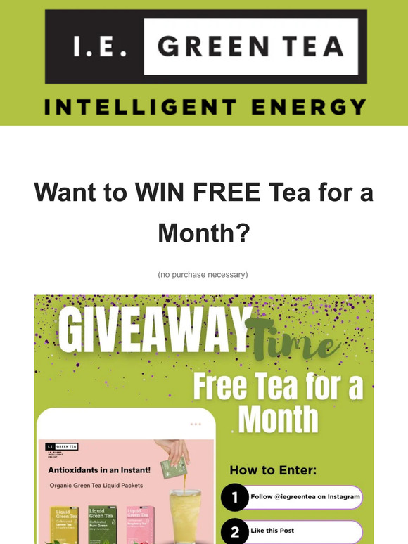 WIN a FREE Month of Green Tea! 🎁