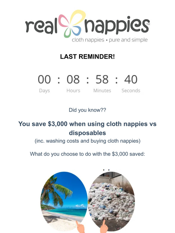 Few hours left of Real Nappies' King's birthday sale!