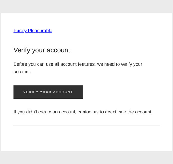 Verify your account for Purely Pleasurable