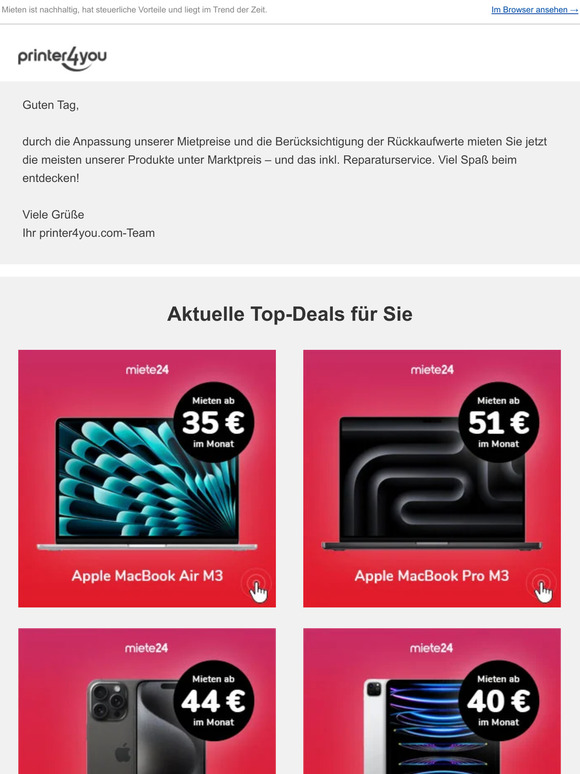 Die besten Produkte 👉 Jetzt noch günstiger mieten!