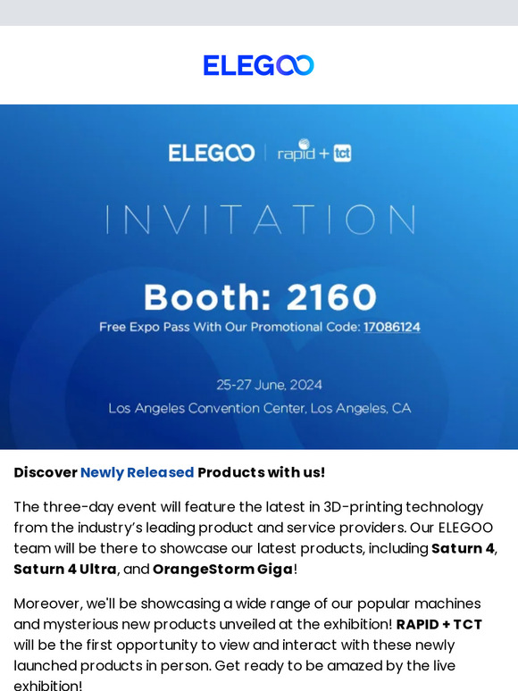Meet ELEGOO At RAPID + TCT 2024 To Explore The Future Of 3D Printing
