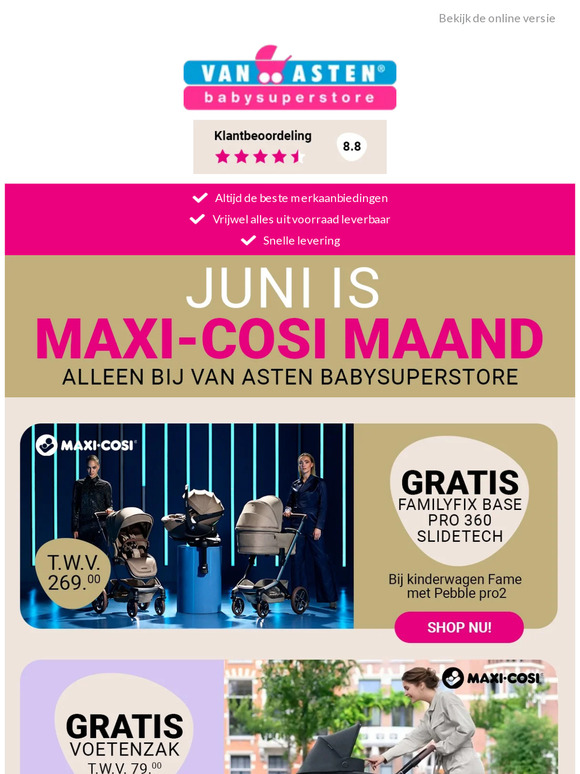 Tot 60% op Maxi-Cosi tijdens de Maxi-Cosi maand!